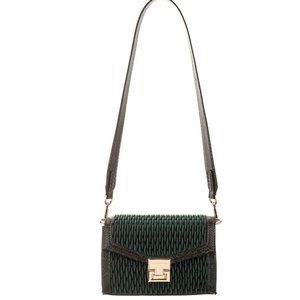 💜NEW  Alessia Massimo Green Velvet & Snake Bag NWTs